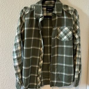 Marmot Green Plaid Women's Top